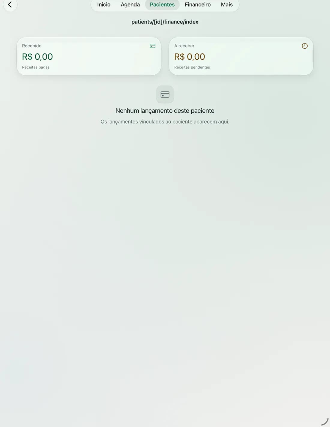 Financeiro no iPad com receitas, despesas e contas a pagar e a receber